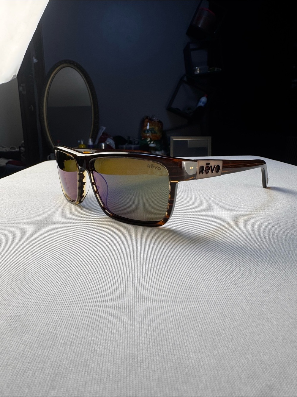 NEW Revo WINSTON S Shiny Brown Horn POLARIZED Green Lens Sunglass 1245 12 GN